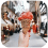 ice cream in hand on the background of the city